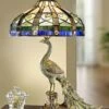 Tiffany-Tischleuchte Pfau -Qualitätshausladen tiffany tischleuchte pfau farbe bronze bunt