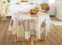 Tischdecke In Patchwork-Optik -Qualitätshausladen tischdecke in patchwork optik farbe beige groesse 130 1