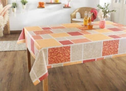 Tischdecke In Patchwork-Optik -Qualitätshausladen tischdecke in patchwork optik farbe terra groesse 108