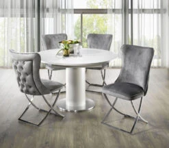 Trendige Esszimmer-Stühle, 2er-Set -Qualitätshausladen trendige esszimmer stuehle 2er set farbe grau 1