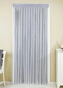 Türvorhang Aus Polyesterbändern -Qualitätshausladen tuervorhang aus polyesterbaendern farbe grau weiss