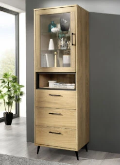 Vitrine, 1-türig, Mit Echtholzfurnier In Wildeiche