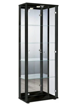 Vitrine, 2-türig, Mit LED-Beleuchtung -Qualitätshausladen vitrine 2 tuerig mit led beleuchtung farbe schwarz