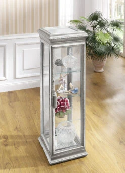 Vitrine Aus Glas Und Massivem Holz