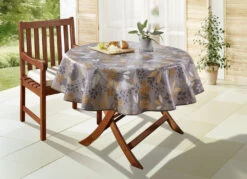 Wachstuch-Tischdecke Mit Blätter-Motiv -Qualitätshausladen wachstuch tischdecke mit blaetter motiv farbe grau groesse 155 1