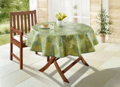 Wachstuch-Tischdecke Mit Blätter-Motiv -Qualitätshausladen wachstuch tischdecke mit blaetter motiv farbe gruen groesse 190 1