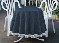 Wind- Und Wetterfeste Gartentischdecke Mit Fransenabschluss